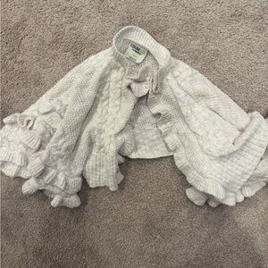 Cozy Cream Cable Knit Kids Cape